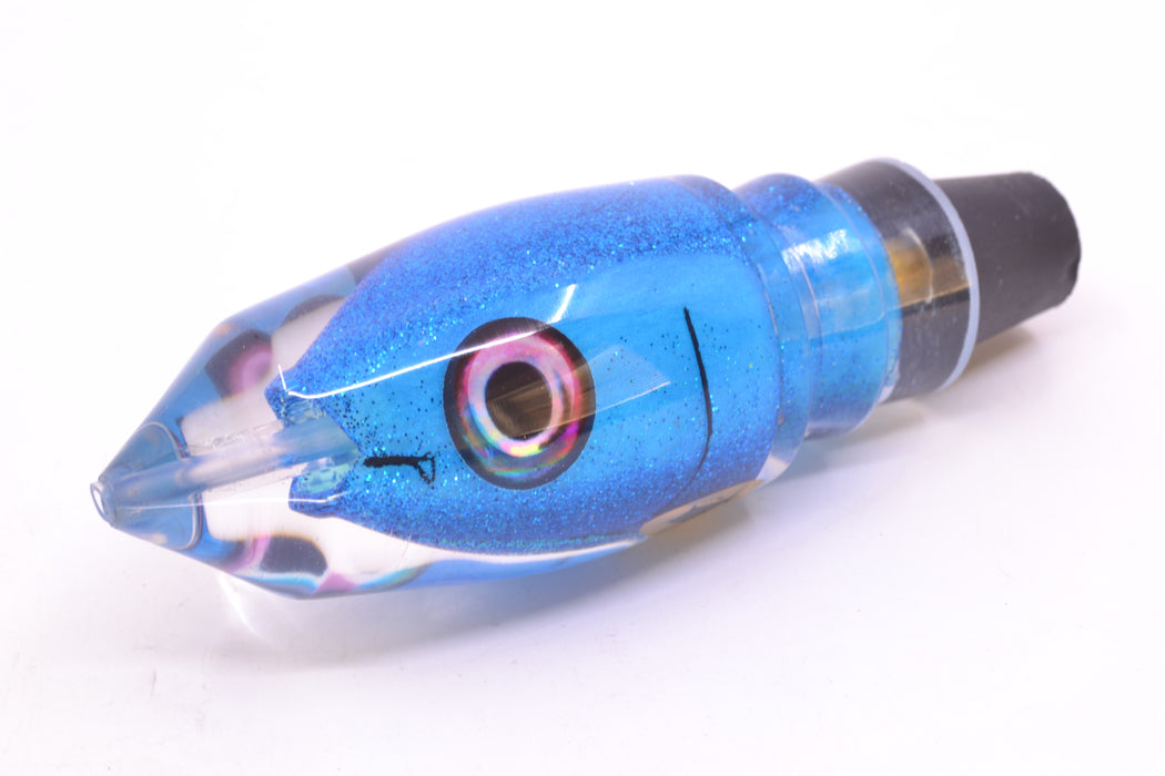 Aloha Lures Blue with Blue Glitter Back & Belly "Scared $#!Tless" Deep Six 12" 7.8oz