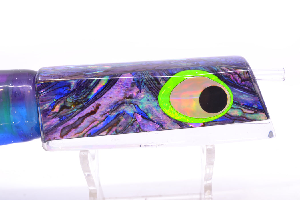 Marlinstar Purple Paua Shell Medium Tomahawk G4 9"+ 5.2oz Skirted Purple-Blue/Green GZE