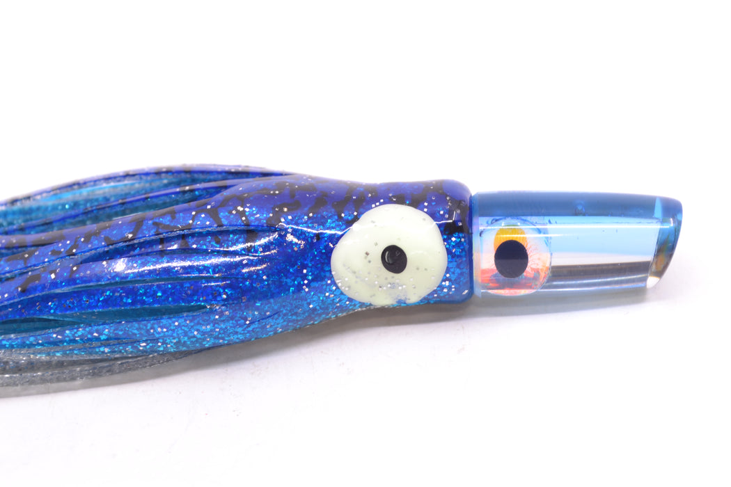 Coggin Lures Ice Blue Mirrored Mini Baby Peanut Stick 4.5" 1oz Skirted Blue & Black-Silver