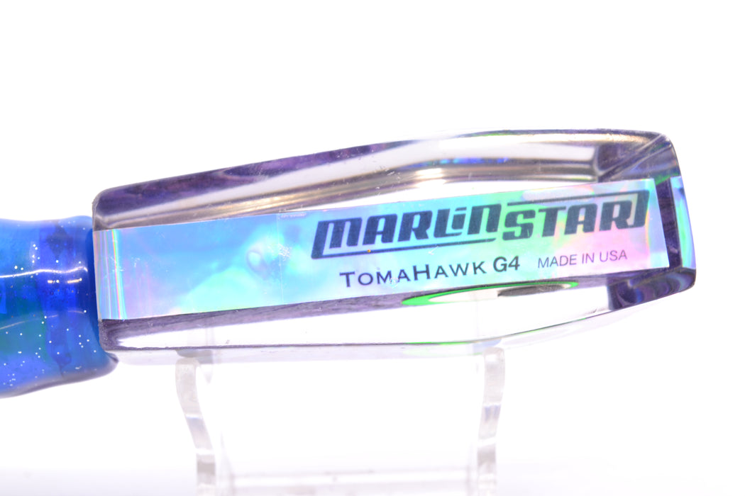 Marlinstar Purple Paua Shell Medium Tomahawk G4 9"+ 5.2oz Skirted Purple-Blue/Green GZE