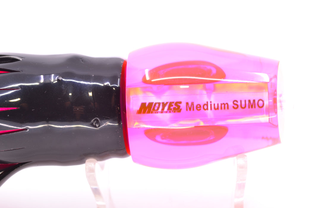 Moyes Lures Pink MOP Taxi Eyes Medium Sumo 12" 6.8oz Skirted White Aurora-Black/Pink GZE