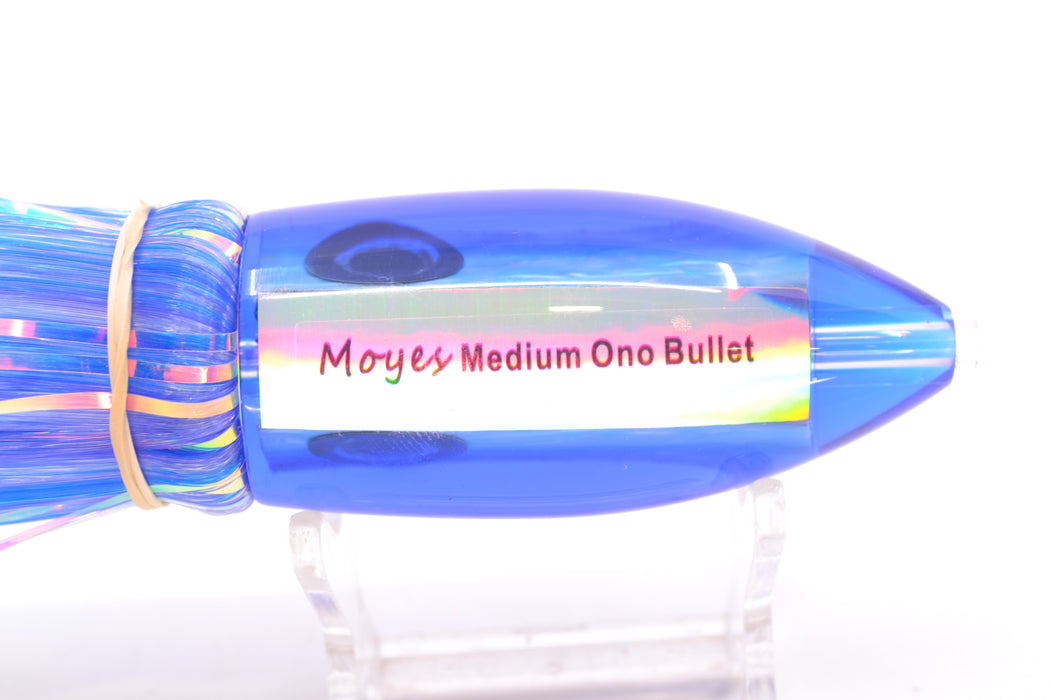Moyes Lures Blue Awabi Blue Back Medium Ono Bullet 9" 5.5oz Skirted Mixed Hair
