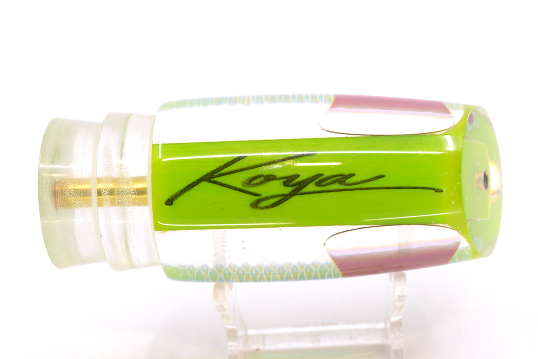 Koya Lures Lime Green Rainbow Scale Medium Poi Dog 14" 7.5oz