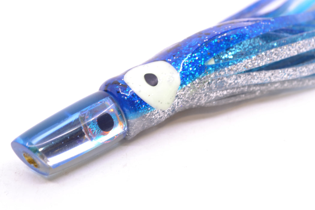Coggin Lures Ice Blue Mirrored Mini Baby Peanut Stick 4.5" 1oz Skirted Blue & Black-Silver