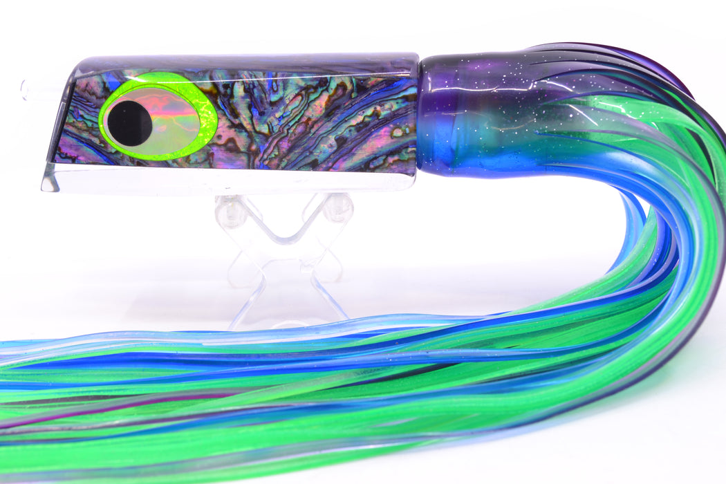 Marlinstar Purple Paua Shell Medium Tomahawk G4 9"+ 5.2oz Skirted Purple-Blue/Green GZE