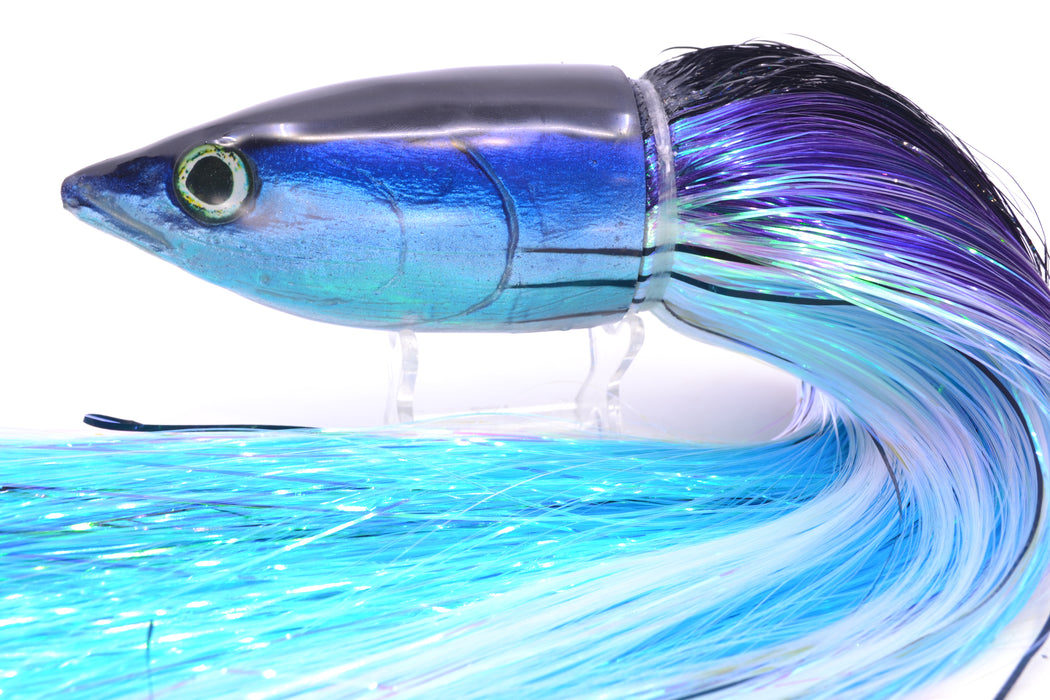 Ali'i Kai Lures XL Aku 14" 18.5oz EZ Flash Black-Purple Stripes-White with Aku Stripes
