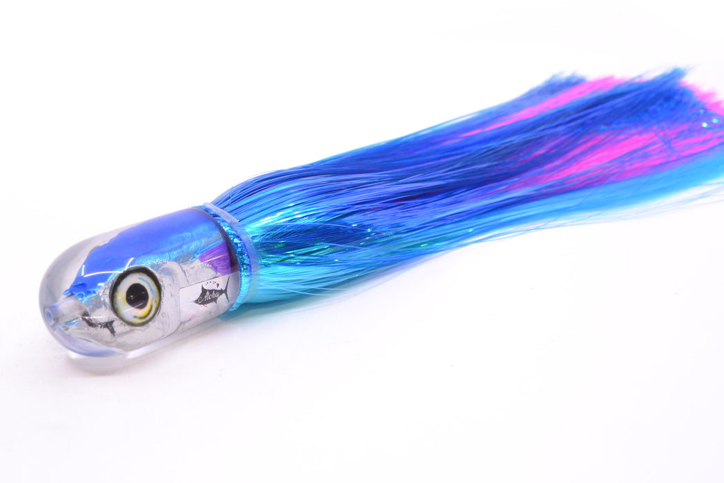 Aloha Lures Blue-Ice Blue Back Purple Fins Magic Malolo 9" 4oz Strobez Royal Blue-Ice Blue