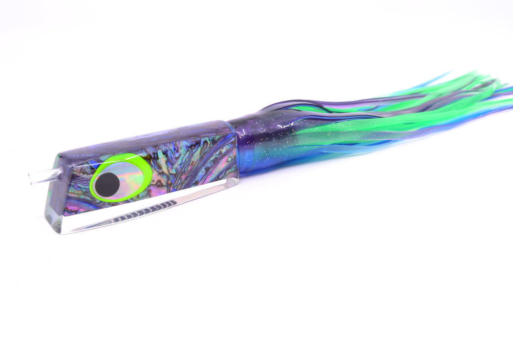 Marlinstar Purple Paua Shell Medium Tomahawk G4 9"+ 5.2oz Skirted Purple-Blue/Green GZE
