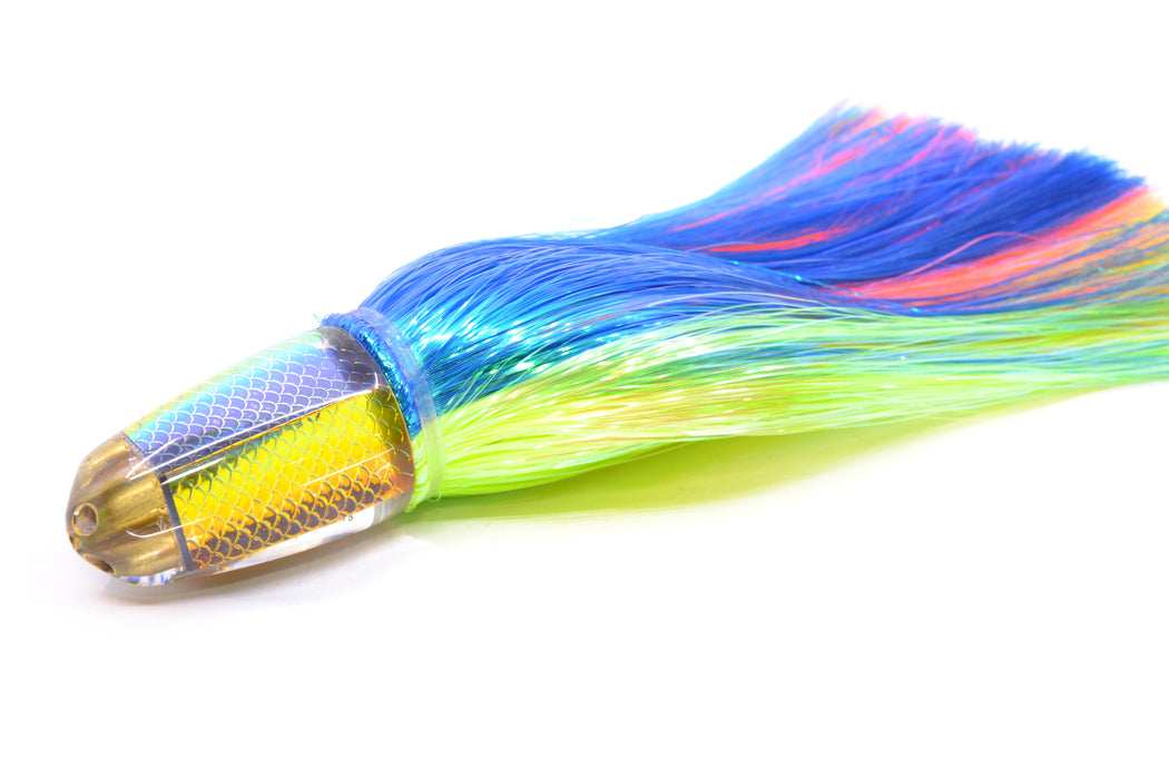 Koya Lures Rainbow Scale 1/4" Jet Clean Sweep Bullet 10" 7oz Strobez Royal Blue-Green GZE