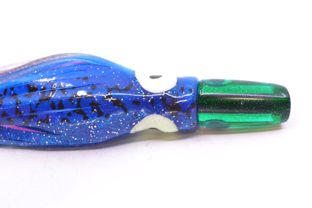 Coggin Lures Clear Mirrored Green Back Mini Baby Peanut Stick 4.5" 1oz Skirted Blue-Silver