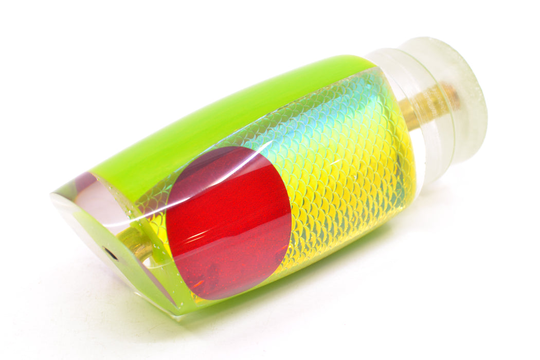 Koya Lures Lime Green Rainbow Scale Medium Poi Dog 14" 7.5oz
