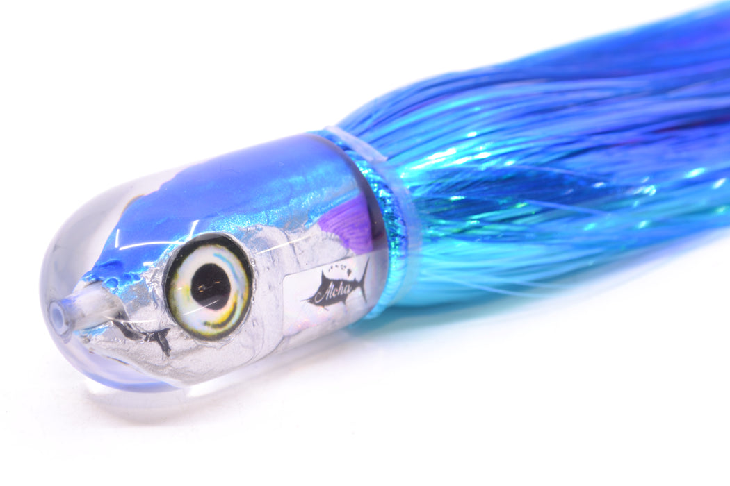 Aloha Lures Blue-Ice Blue Back Purple Fins Magic Malolo 9" 4oz Strobez Royal Blue-Ice Blue