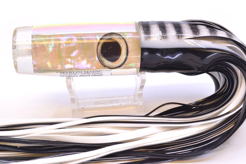 Marlin Magic White Awabi Taxi Eyes Medium Hard Head 9" 5oz Skirted White Aurora