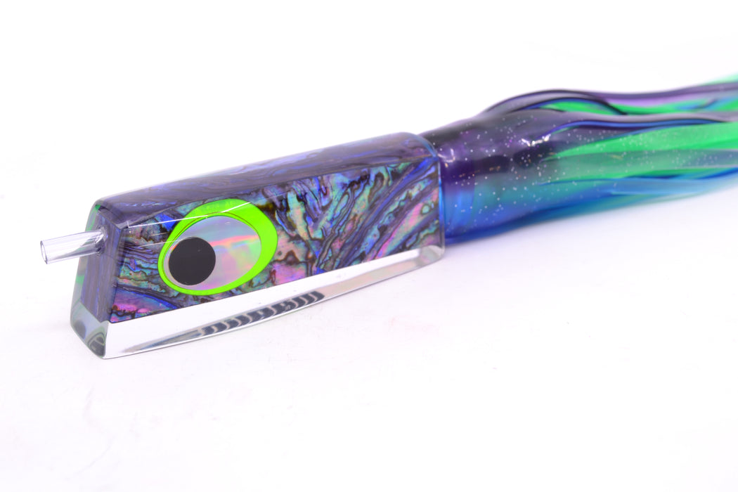 Marlinstar Purple Paua Shell Medium Tomahawk G4 9"+ 5.2oz Skirted Purple-Blue/Green GZE
