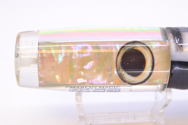 Marlin Magic White Awabi Taxi Eyes Medium Hard Head 9" 5oz Skirted White Aurora