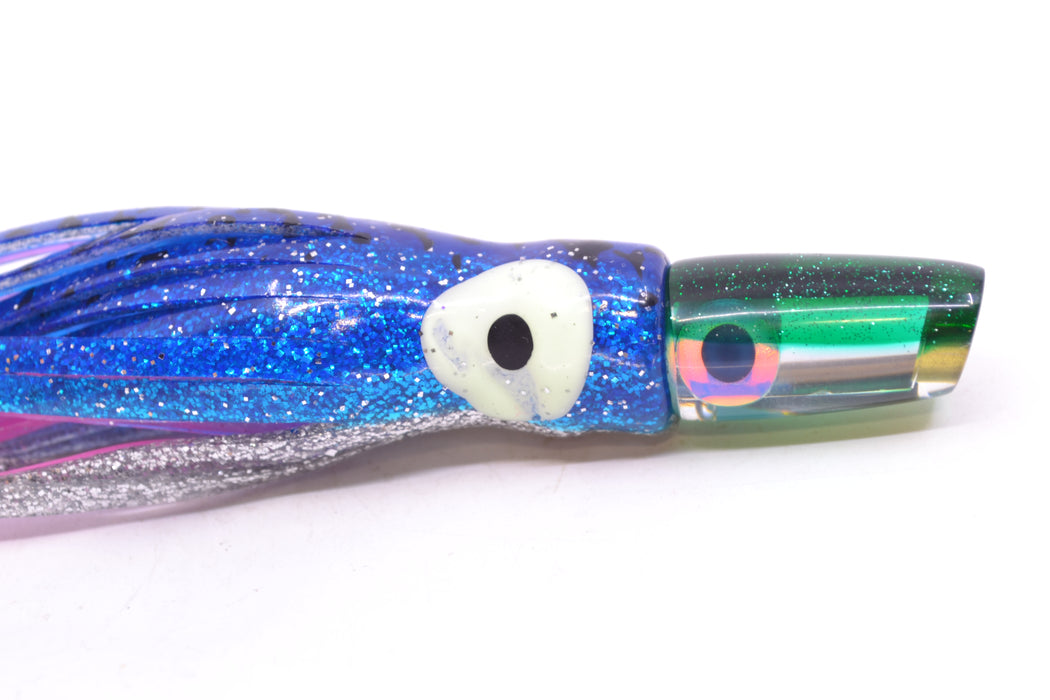 Coggin Lures Clear Mirrored Green Back Mini Baby Peanut Stick 4.5" 1oz Skirted Blue-Silver