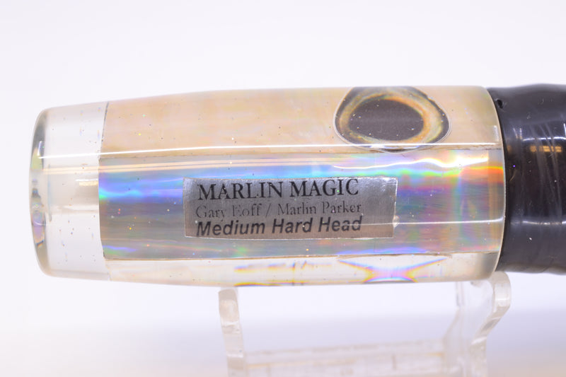 Marlin Magic White Awabi Taxi Eyes Medium Hard Head 9" 5oz Skirted White Aurora