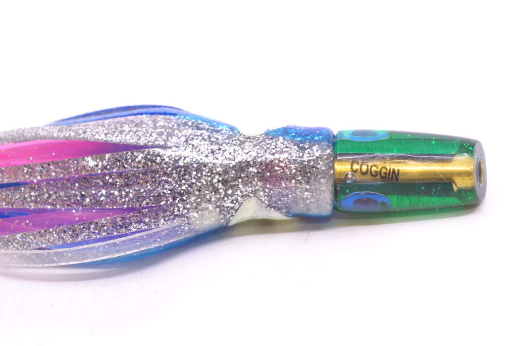 Coggin Lures Clear Mirrored Green Back Mini Baby Peanut Stick 4.5" 1oz Skirted Blue-Silver