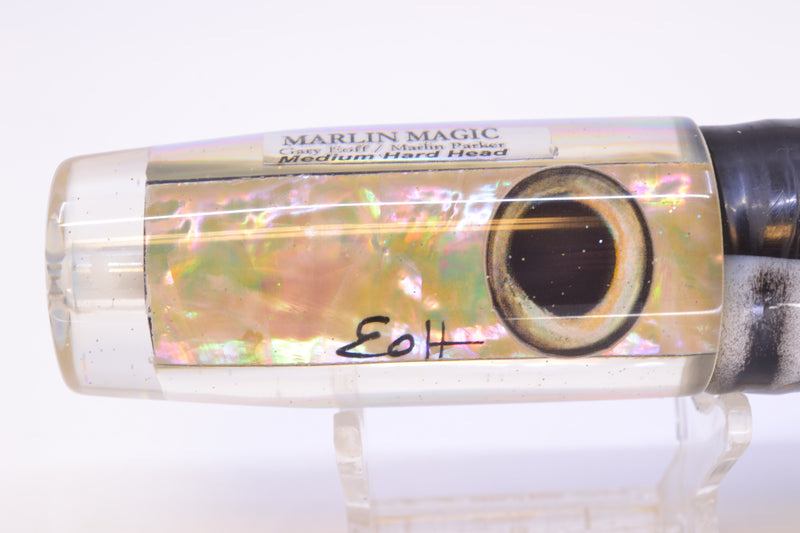 Marlin Magic White Awabi Taxi Eyes Medium Hard Head 9" 5oz Skirted White Aurora
