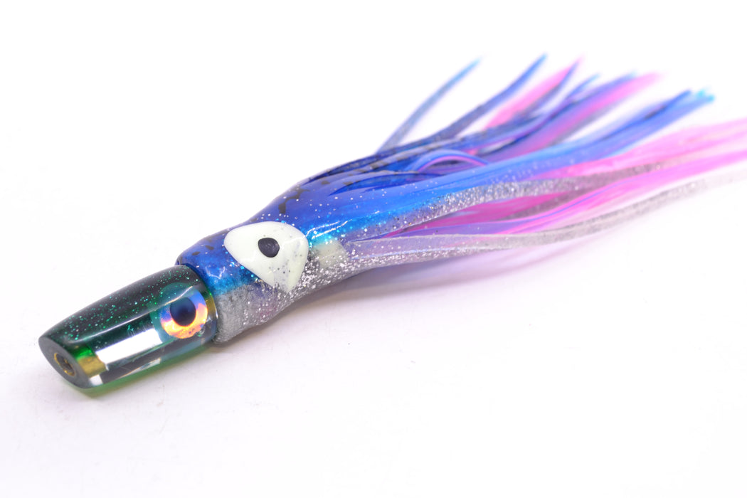 Coggin Lures Clear Mirrored Green Back Mini Baby Peanut Stick 4.5" 1oz Skirted Blue-Silver