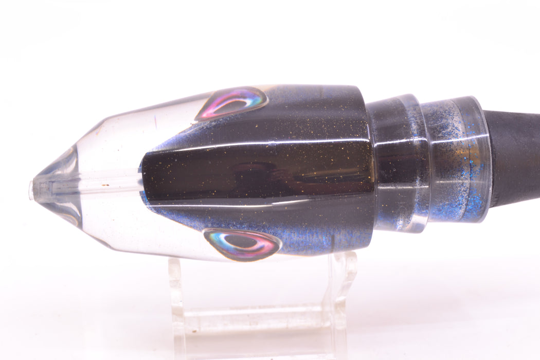 Aloha Lures Silver Rainbow Black Back Blue Glitter "Scared $#!Tless" Deep Six 12" 7.8oz
