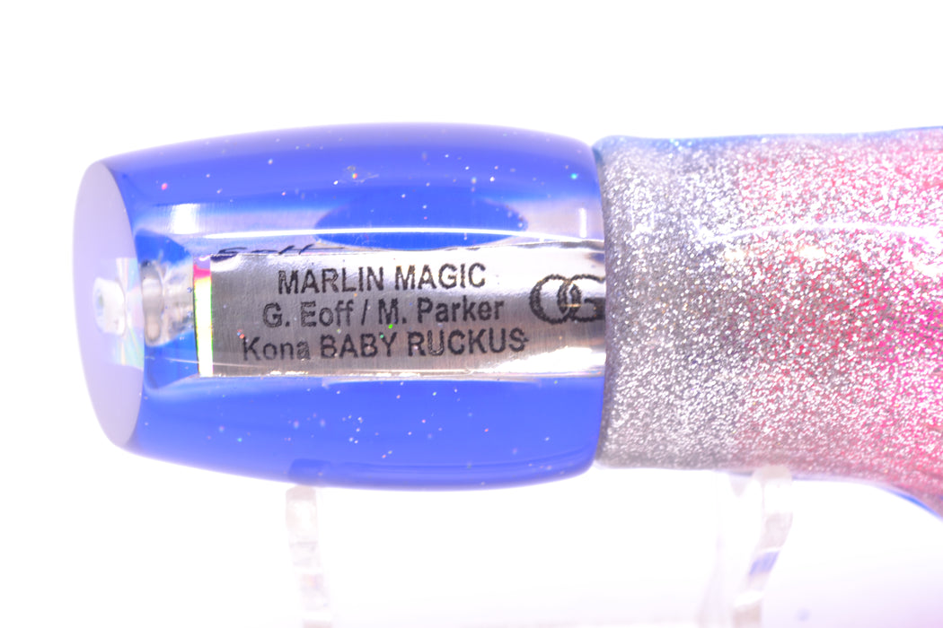 Marlin Magic Lures White Awabi Blue Back Taxi Eyes Baby Ruckus 10" 6.5oz Skirted