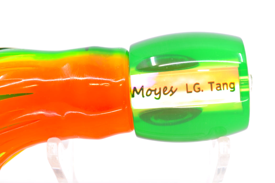 Moyes Lures Chartreuse MOP Green Back Taxi Eyes Large Tang 9" 3oz Skirted Guacamaya