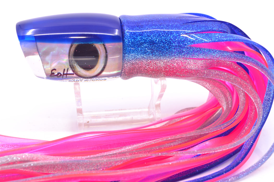 Marlin Magic Lures White Awabi Blue Back Taxi Eyes Baby Ruckus 10" 6.5oz Skirted