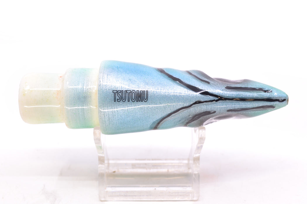 Tsutomu Lures Ice Blue Black Splatter Back Non-Jetted Kona Dragon 9"+ 6.4oz GZE