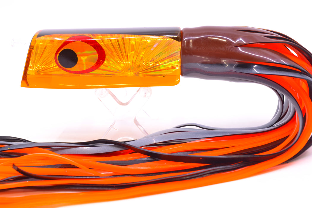 Marlinstar Orange Rainbow Starburst Medium Tomahawk G4 9"+ 5.2oz Skirted Root Beer-Silver GZE