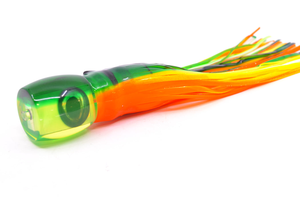 Moyes Lures Chartreuse MOP Green Back Taxi Eyes Large Tang 9" 3oz Skirted Guacamaya