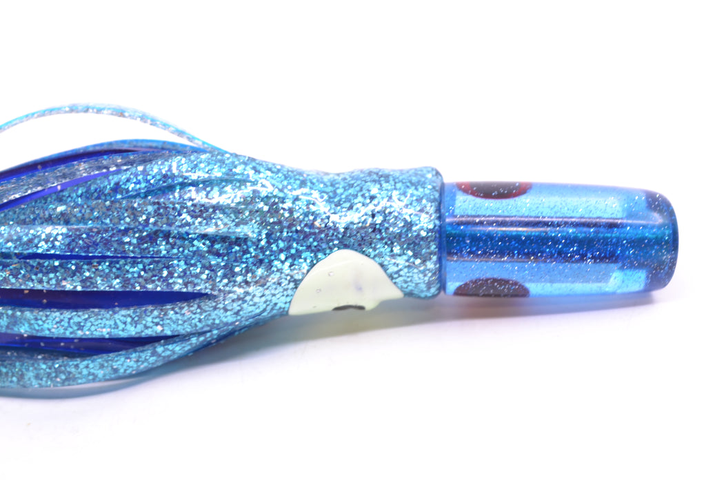 Coggin Lures Clear Mirrored Blue Back Mini Baby Peanut Stick 4.5" 1oz Skirted Ice Blue