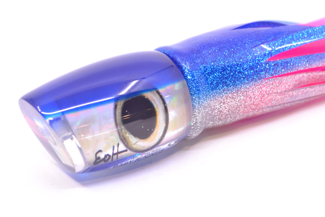 Marlin Magic Lures White Awabi Blue Back Taxi Eyes Baby Ruckus 10" 6.5oz Skirted