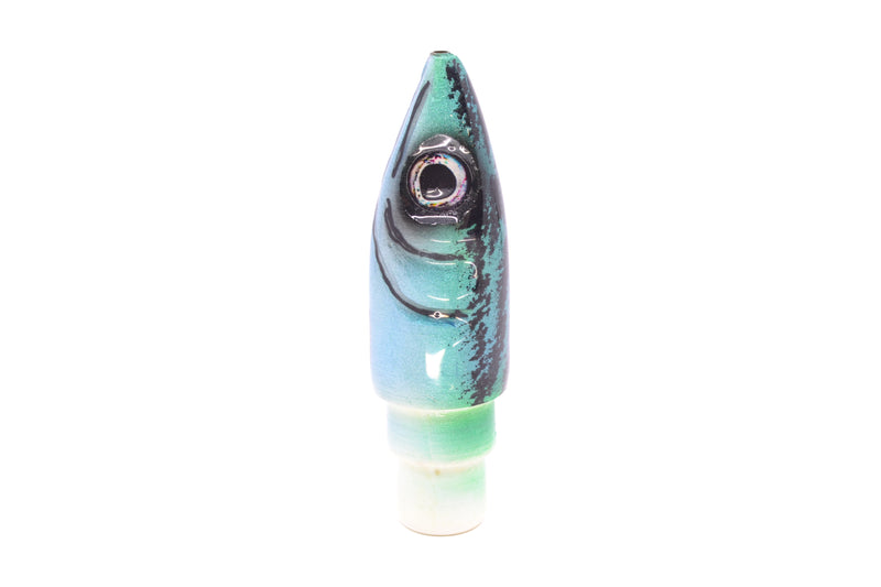 Tsutomu Lures Ice Blue Black Splatter Back Non-Jetted Kona Dragon 9"+ 6.4oz