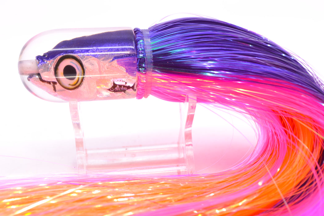 Aloha Lures Purple Back Purple Fins Magic Malolo 9" 4oz Strobez Purple-Pink/Orange