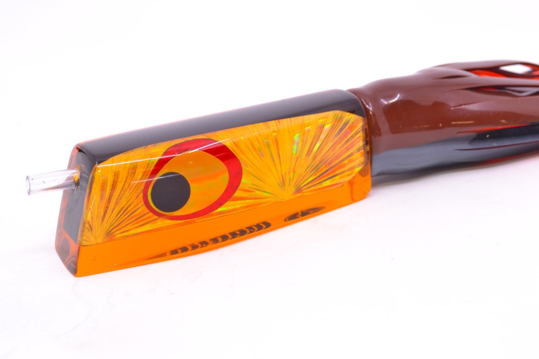 Marlinstar Orange Rainbow Starburst Medium Tomahawk G4 9"+ 5.2oz Skirted Root Beer-Silver GZE