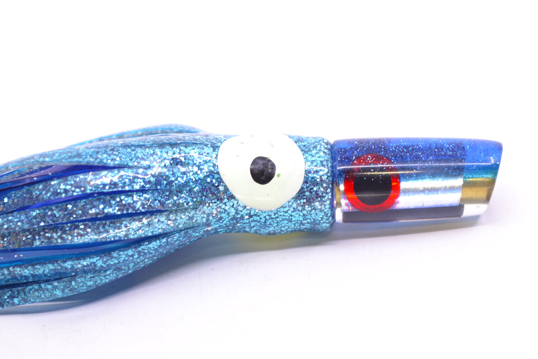Coggin Lures Clear Mirrored Blue Back Mini Baby Peanut Stick 4.5" 1oz Skirted Ice Blue
