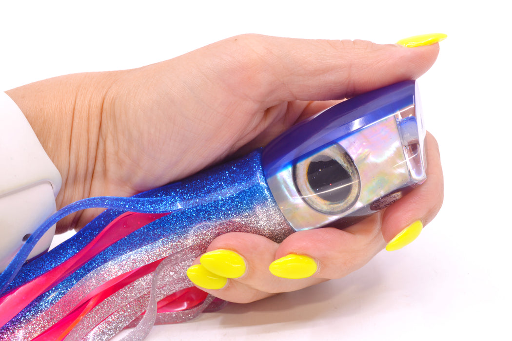 Marlin Magic Lures White Awabi Blue Back Taxi Eyes Baby Ruckus 10" 6.5oz Skirted