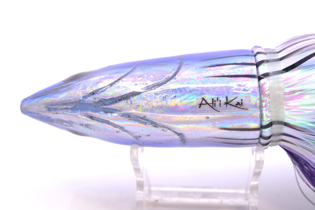 Ali'i Kai Lures Aku 12" 10.7oz EZ Flash Black-Purple Stripes-White with Aku Stripes