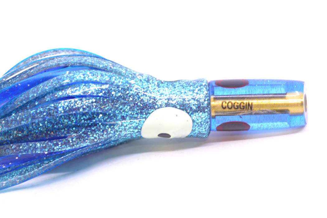 Coggin Lures Clear Mirrored Blue Back Mini Baby Peanut Stick 4.5" 1oz Skirted Ice Blue
