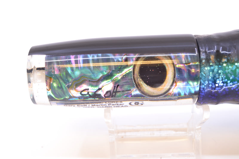 Marlin Magic Blue-Purple Abalone Black Back Medium Hard Head 9" 5oz Skirted