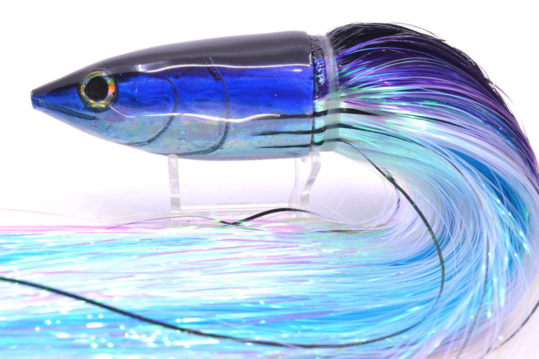 Ali'i Kai Lures Aku 12" 10.7oz EZ Flash Black-Purple Stripes-White with Aku Stripes