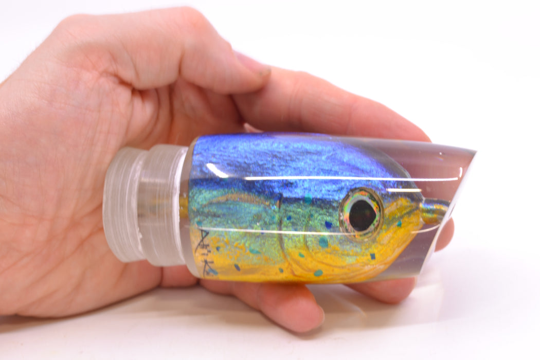 Ali'i Kai Lures Blue-Green-Yellow Mahi Fish Head Yakuza 14" 6.8oz