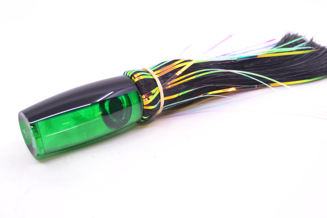 Moyes Lures Green MOP Black Back Taxi Eyes Small Shotgun 9" 2.5oz Skirted Black Hair