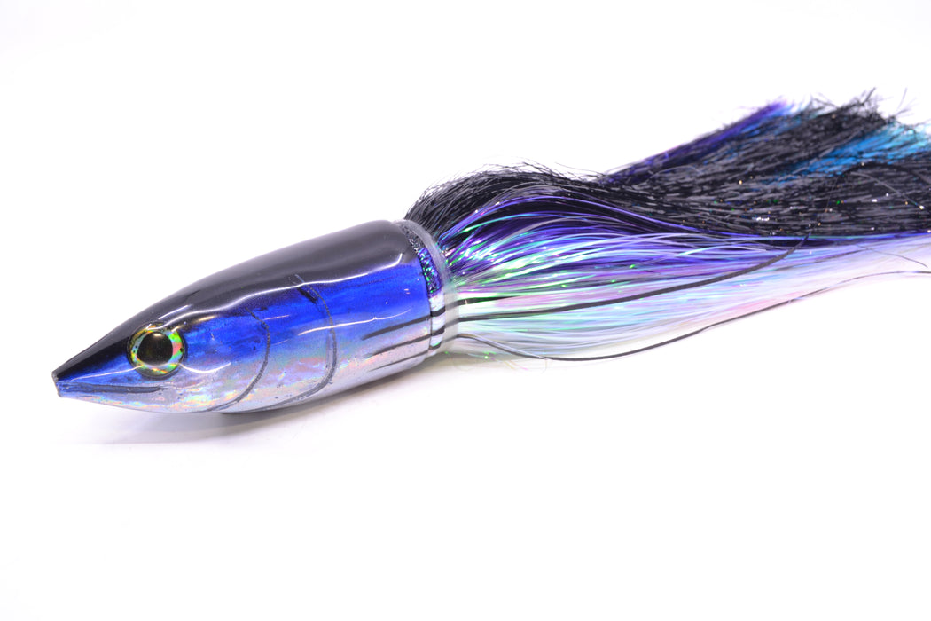 Ali'i Kai Lures Aku 12" 10.7oz EZ Flash Black-Purple Stripes-White with Aku Stripes