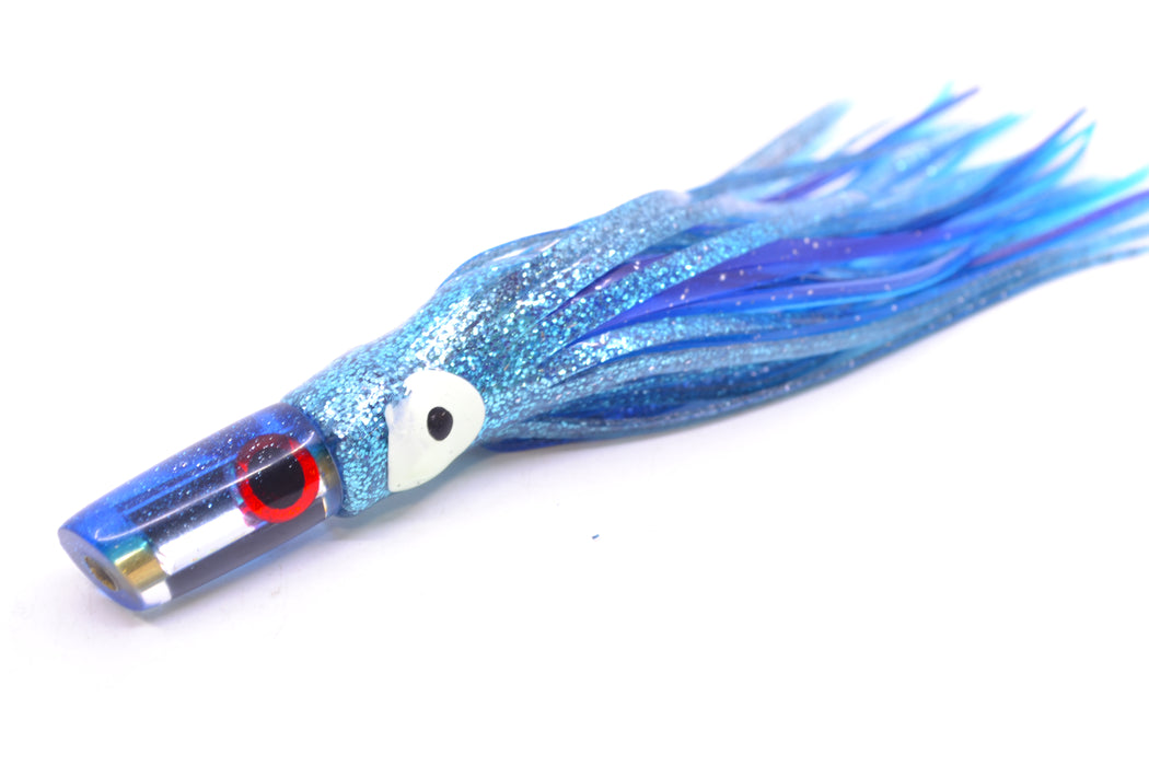 Coggin Lures Clear Mirrored Blue Back Mini Baby Peanut Stick 4.5" 1oz Skirted Ice Blue