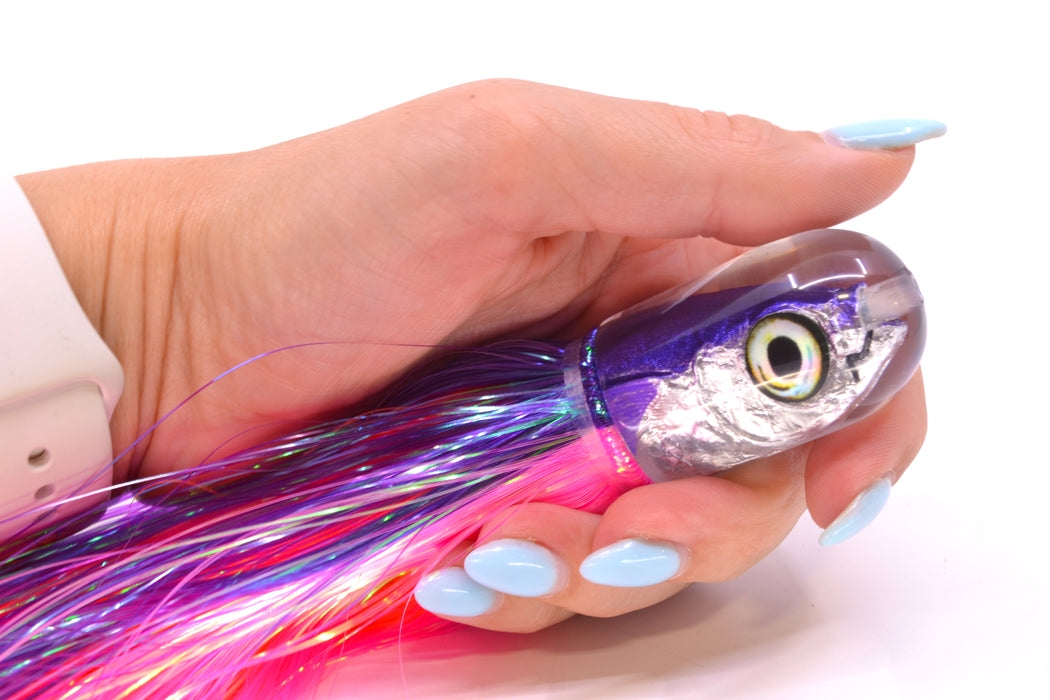 Aloha Lures Purple Back Purple Fins Magic Malolo 9" 4oz Strobez Purple-Pink/Orange