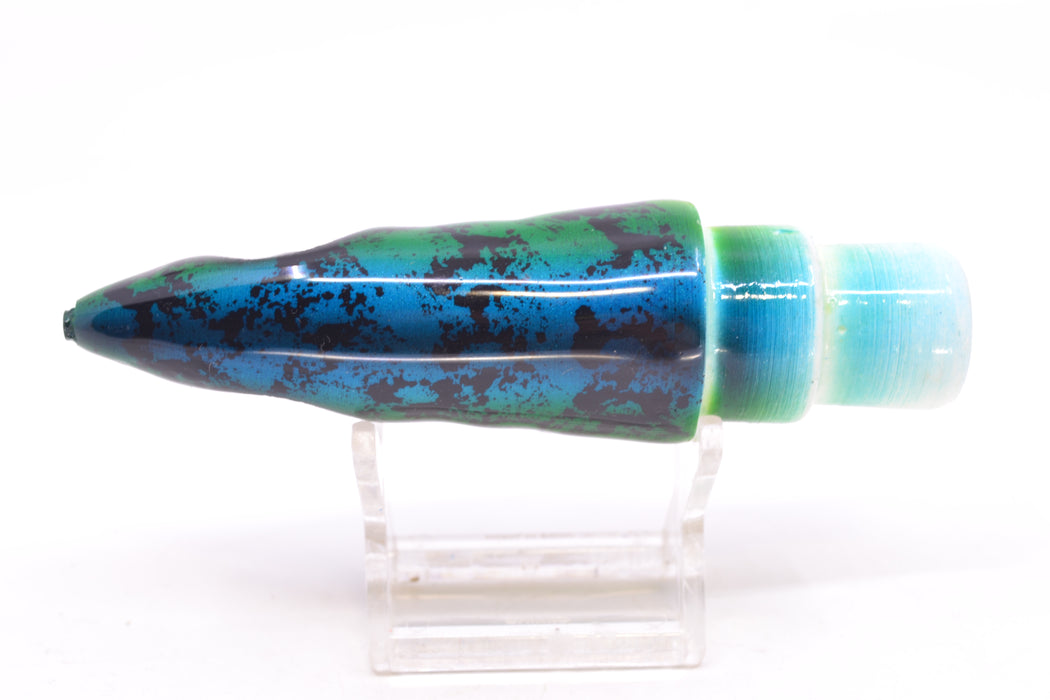 Tsutomu Lures Blue-Green-Yellow Black Splatter Back Non-Jetted Kona Dragon 9"+ 6.4oz GZE