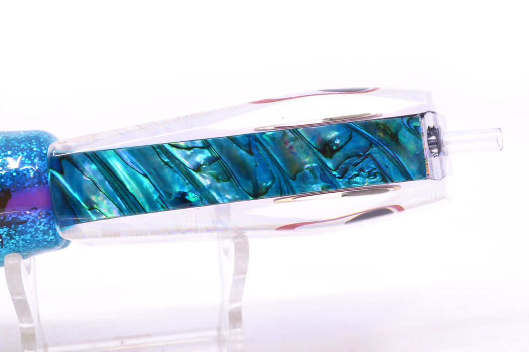 Marlinstar Silver Rainbow Starburst Blue Paua Shell Back Medium Tomahawk G4 9"+ 5.2oz Skirted GZE