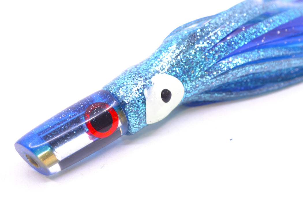 Coggin Lures Clear Mirrored Blue Back Mini Baby Peanut Stick 4.5" 1oz Skirted Ice Blue